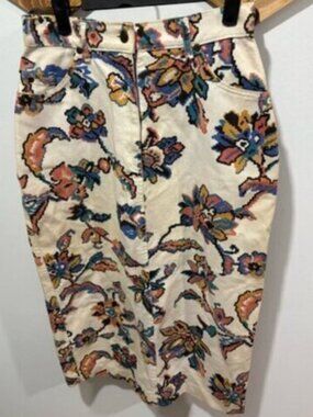 Gotcha Covered 90s Floral Cotton Skirt Vintage High Waist Artsy Boho Midi Skirt